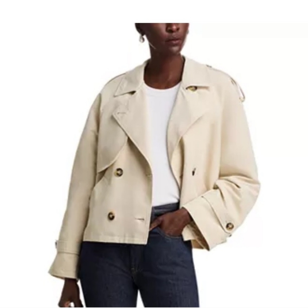 Vero Moda Cream Trench Coat with Notched Lapel